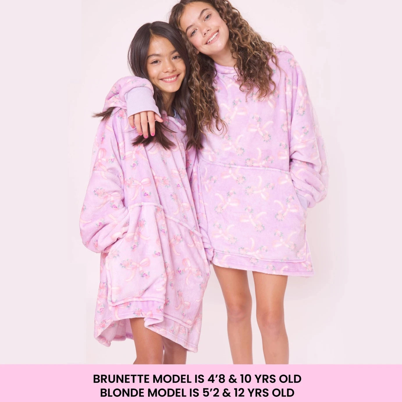 Orchid Floral Bow Oversized Blanket Hoodie