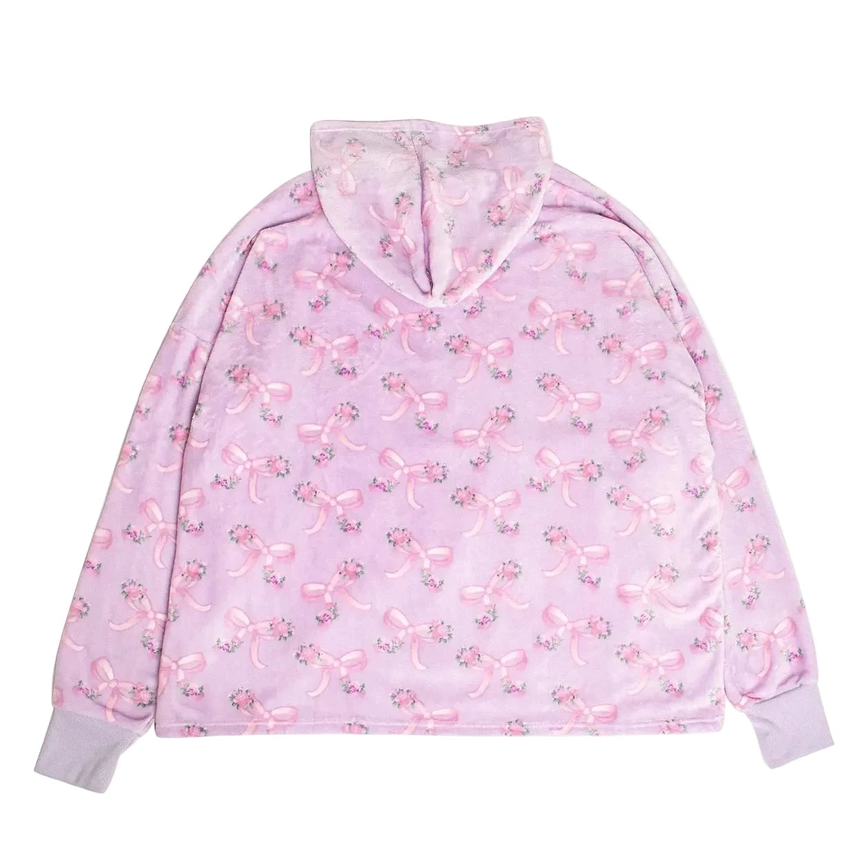 Orchid Floral Bow Oversized Blanket Hoodie