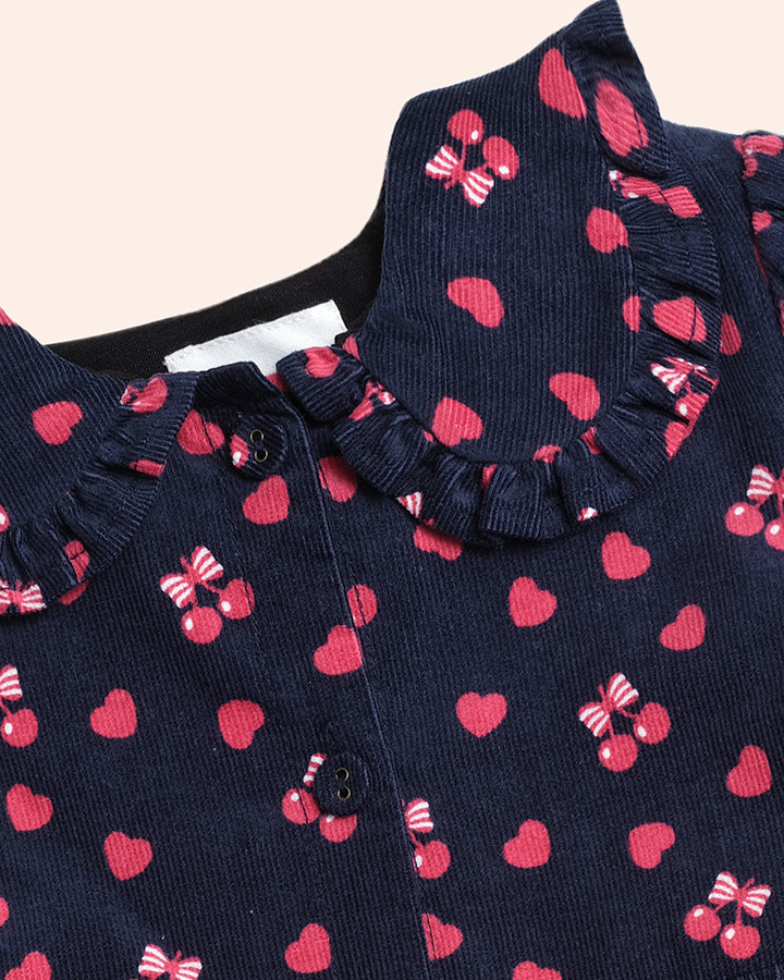 Cherry Pie Tiered Cord Dress