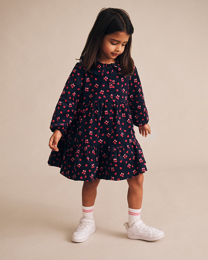 Cherry Pie Tiered Cord Dress