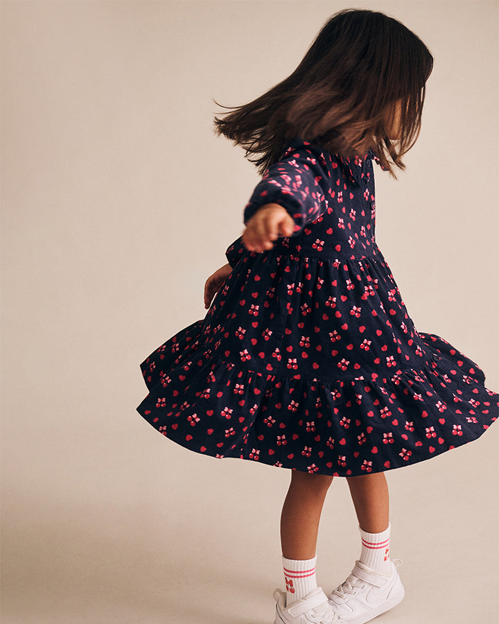 Cherry Pie Tiered Cord Dress
