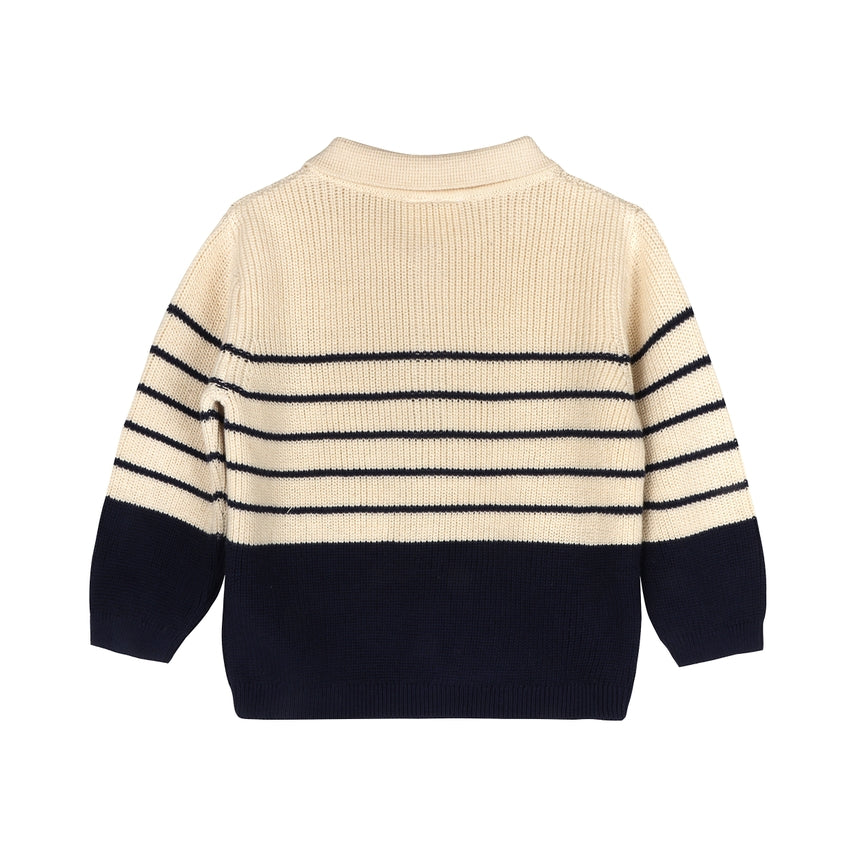 Stripe Polo Knit Sweater Set - Meems