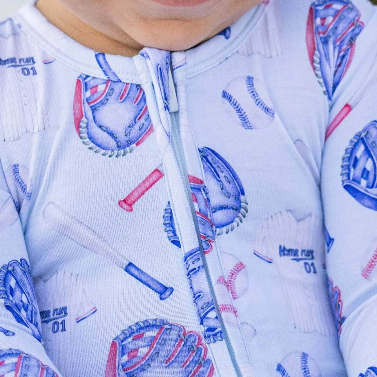 Home Run Zippered Footie