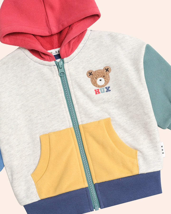 Huxbear Colorblock Zip Up Hoodie