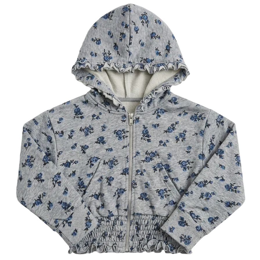 Floral Zip-Up Hoodie