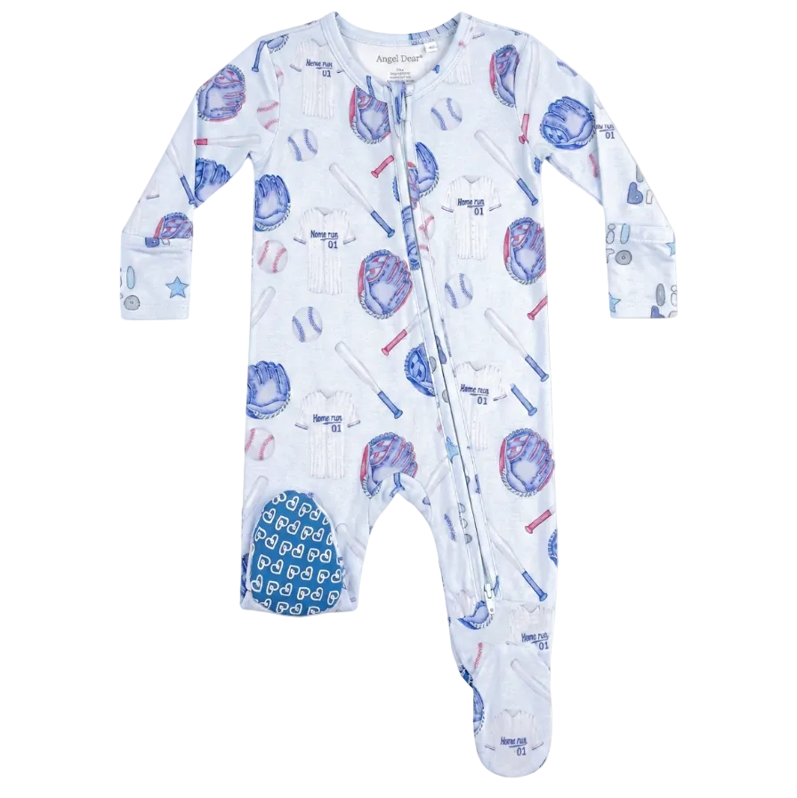 Home Run Zippered Footie