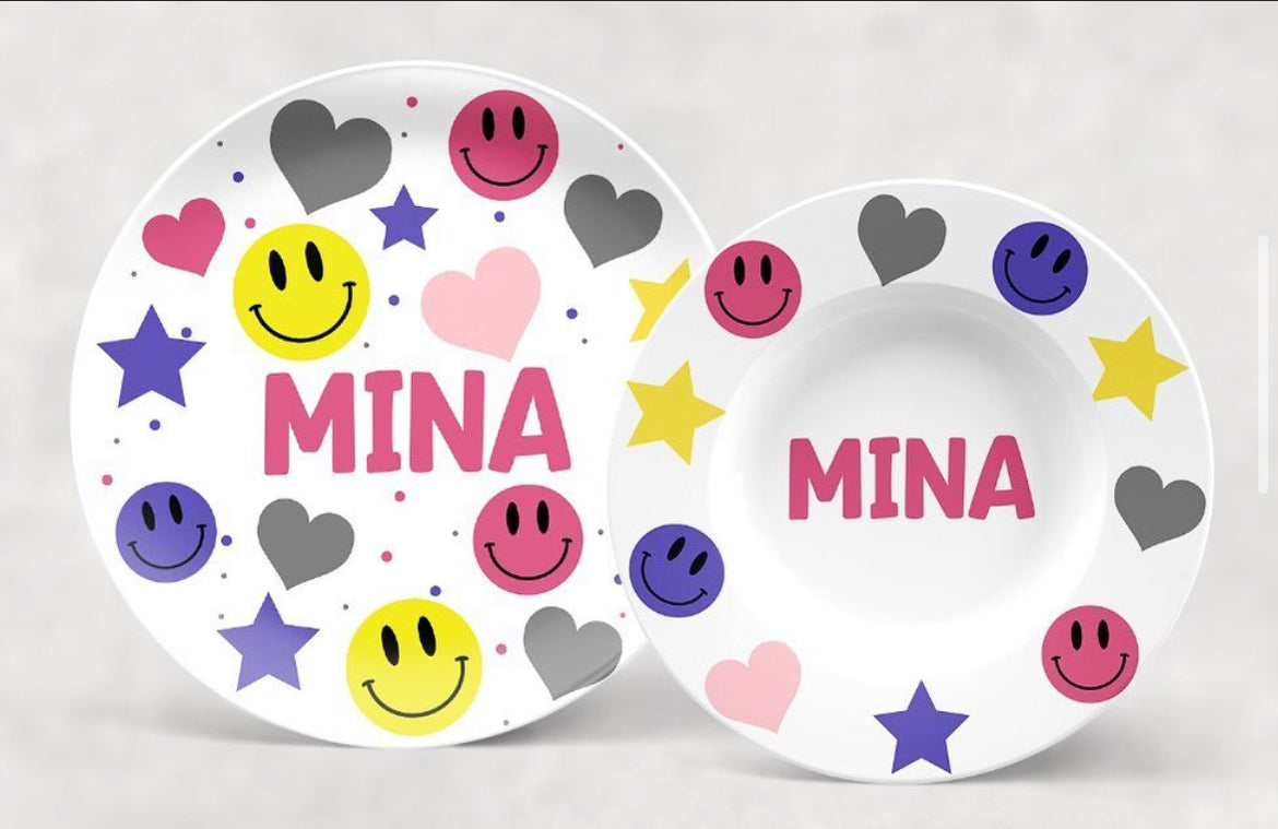 Personalized Girls Emojis Dishware