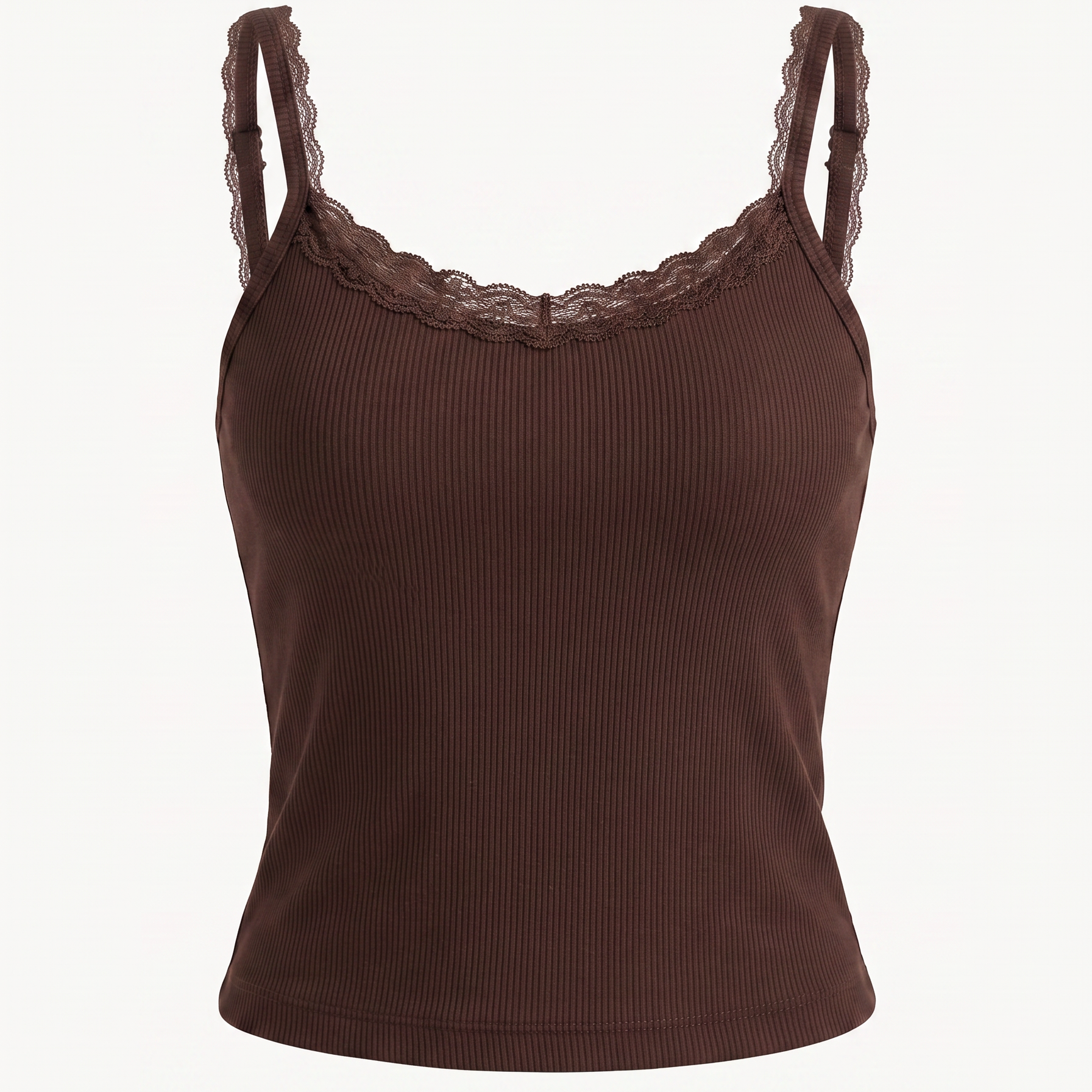 Lace-Trim Rib Tank