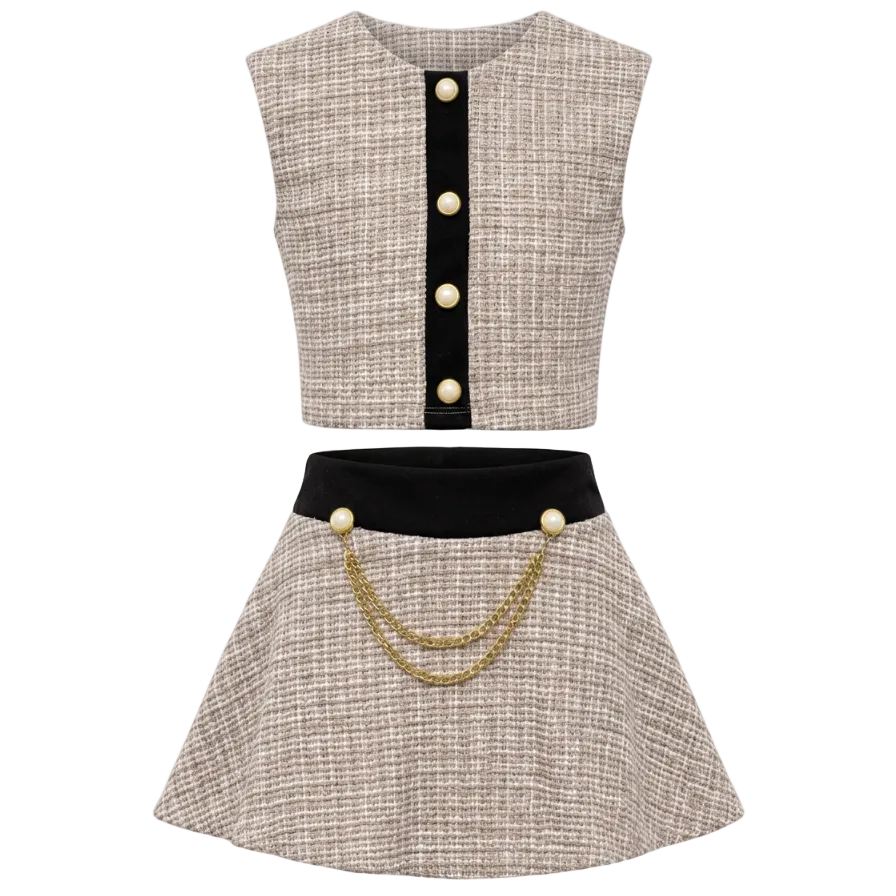 Opal Button Skirt Set