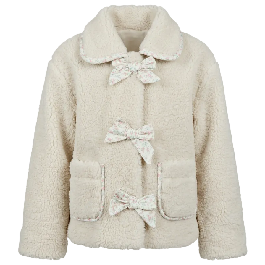 Floral Detailed Teddy Jacket
