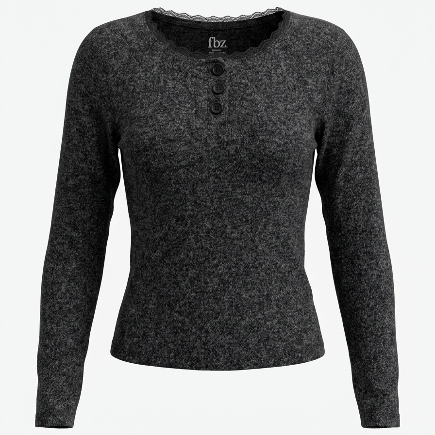 Hacci Lace-Trim Henley