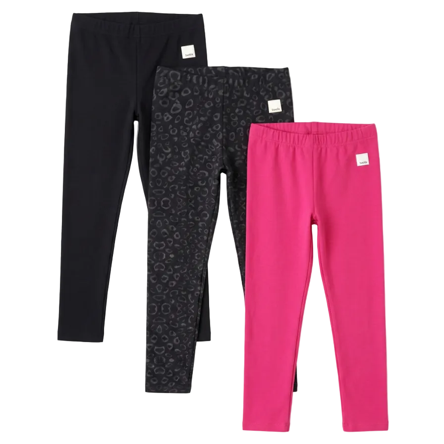 Play All Day 3-Pack Legging Black-Hot Pink-Leopard