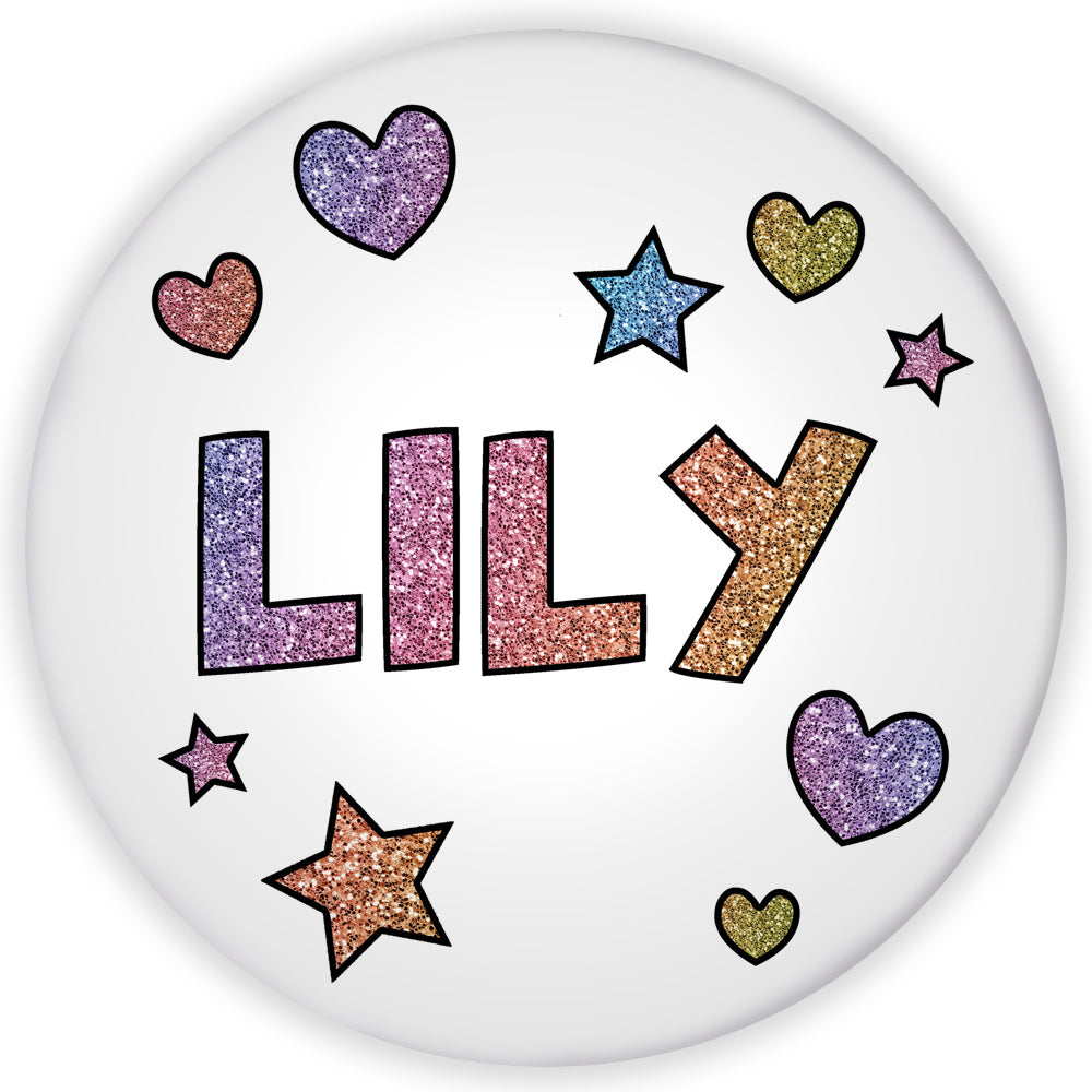 Personalized Sparkle Hearts and Stars Dishware