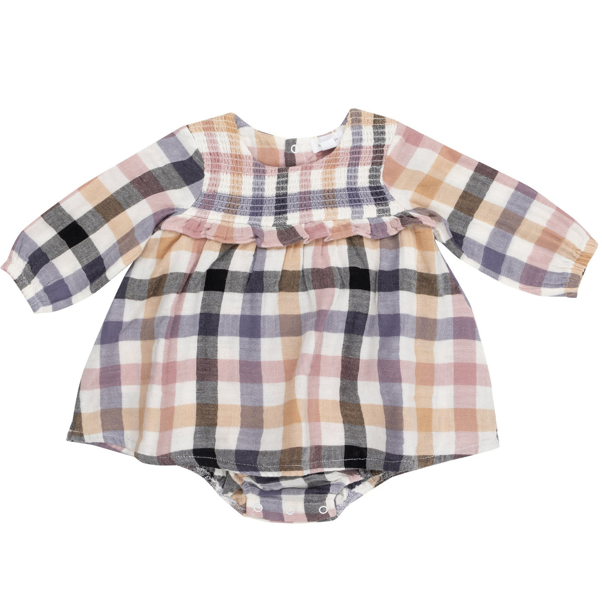 Harvest Plaid LS Ruffle Bubble
