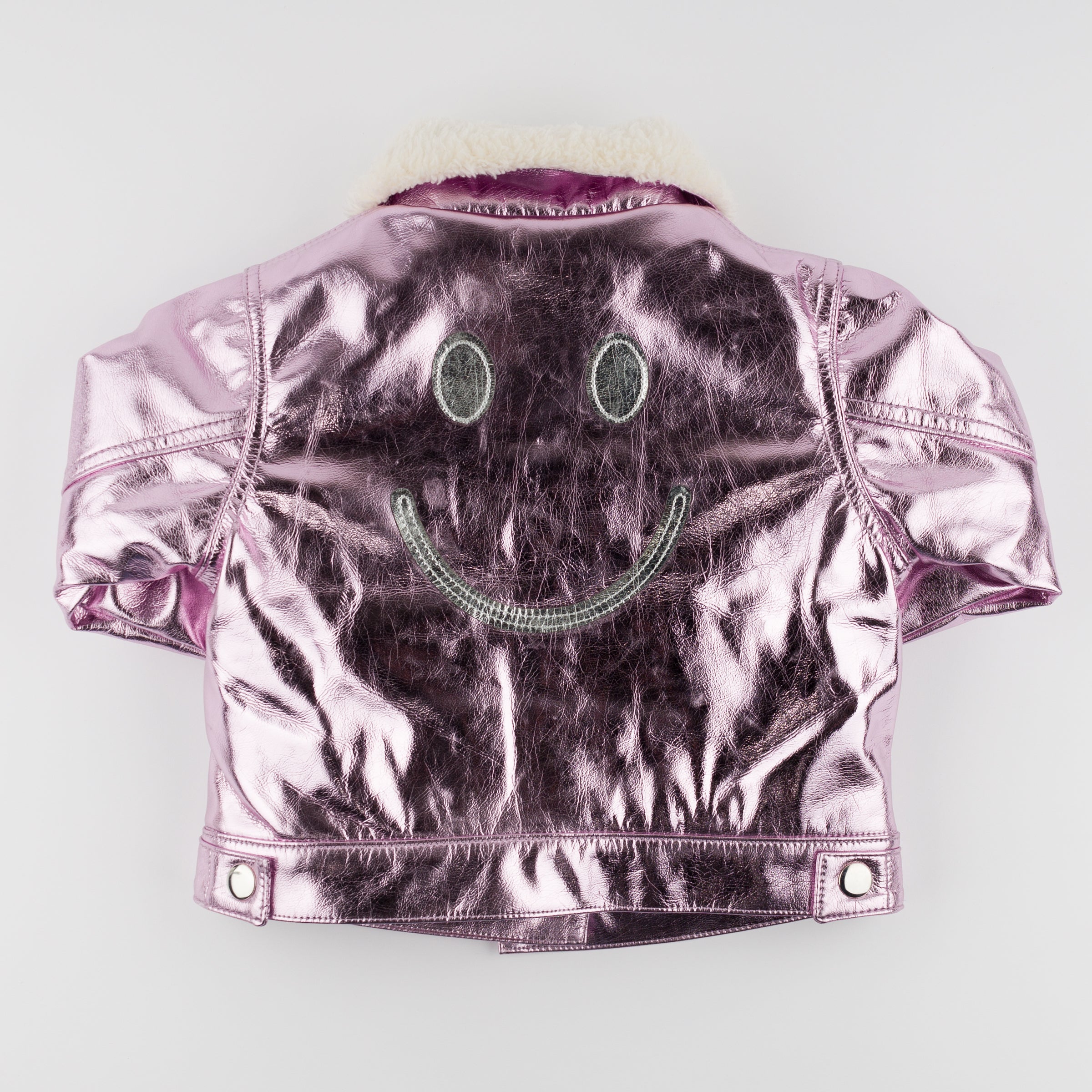 Big Smile Metallic Snowdrift Biker Jacket