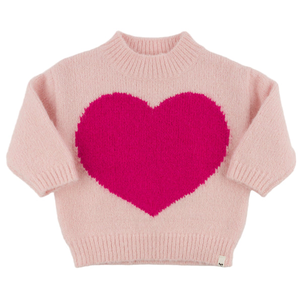 Oh Baby! Giant Heart Grandpa Knit Sweater in Pink | MEEMS – Meems