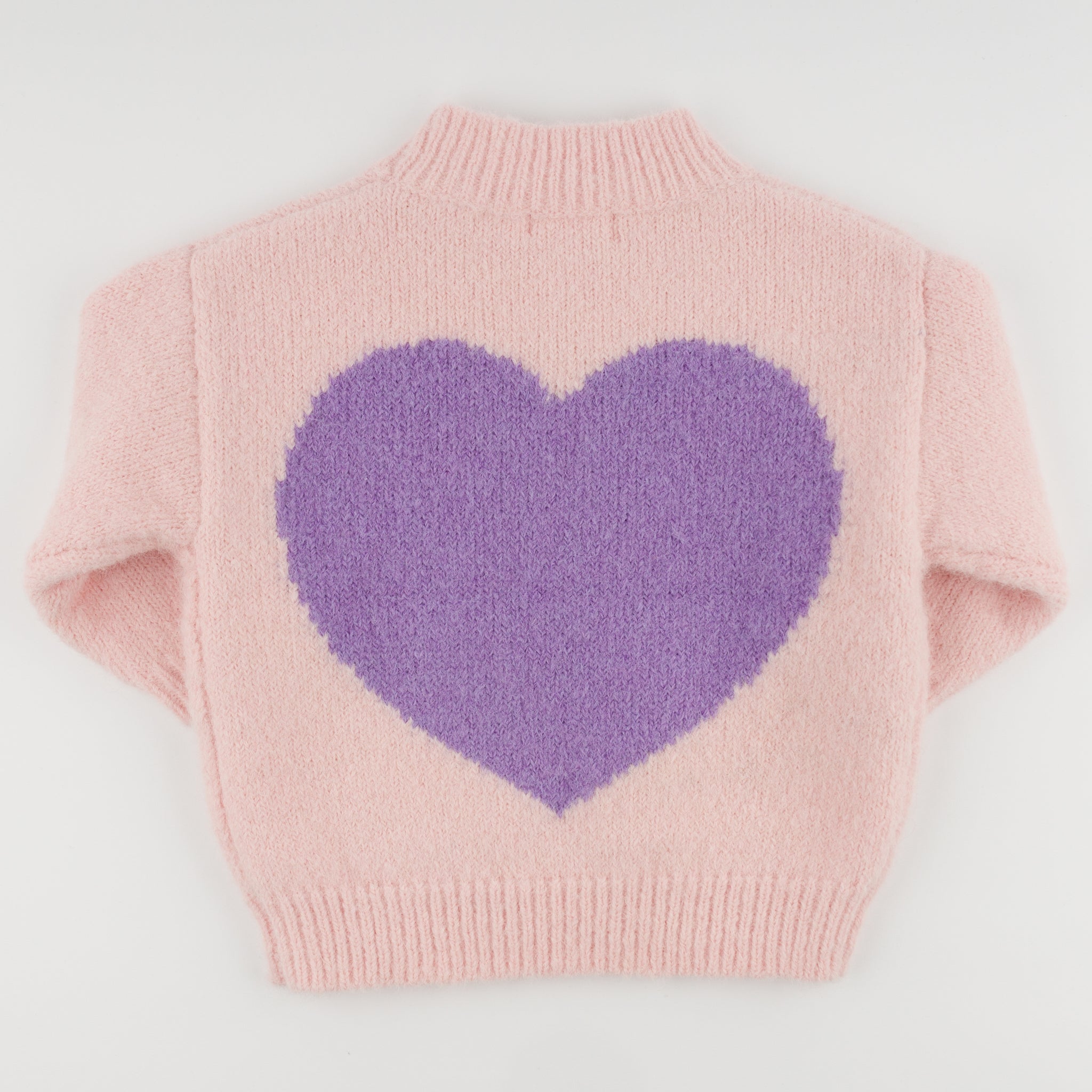 Oh Baby! Giant Heart Grandpa Knit Sweater in Pink | MEEMS