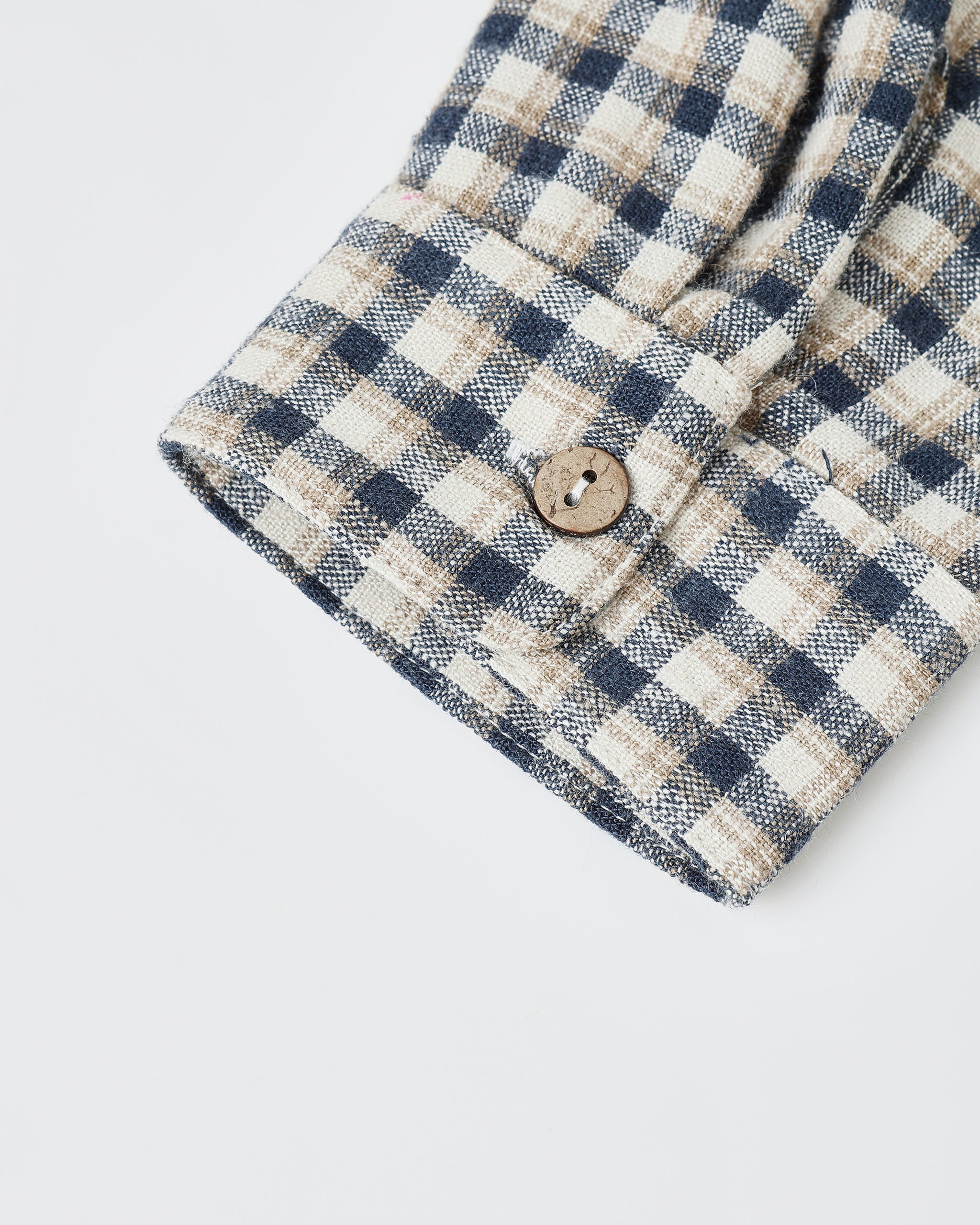 Navy Check Collared LS Shirt