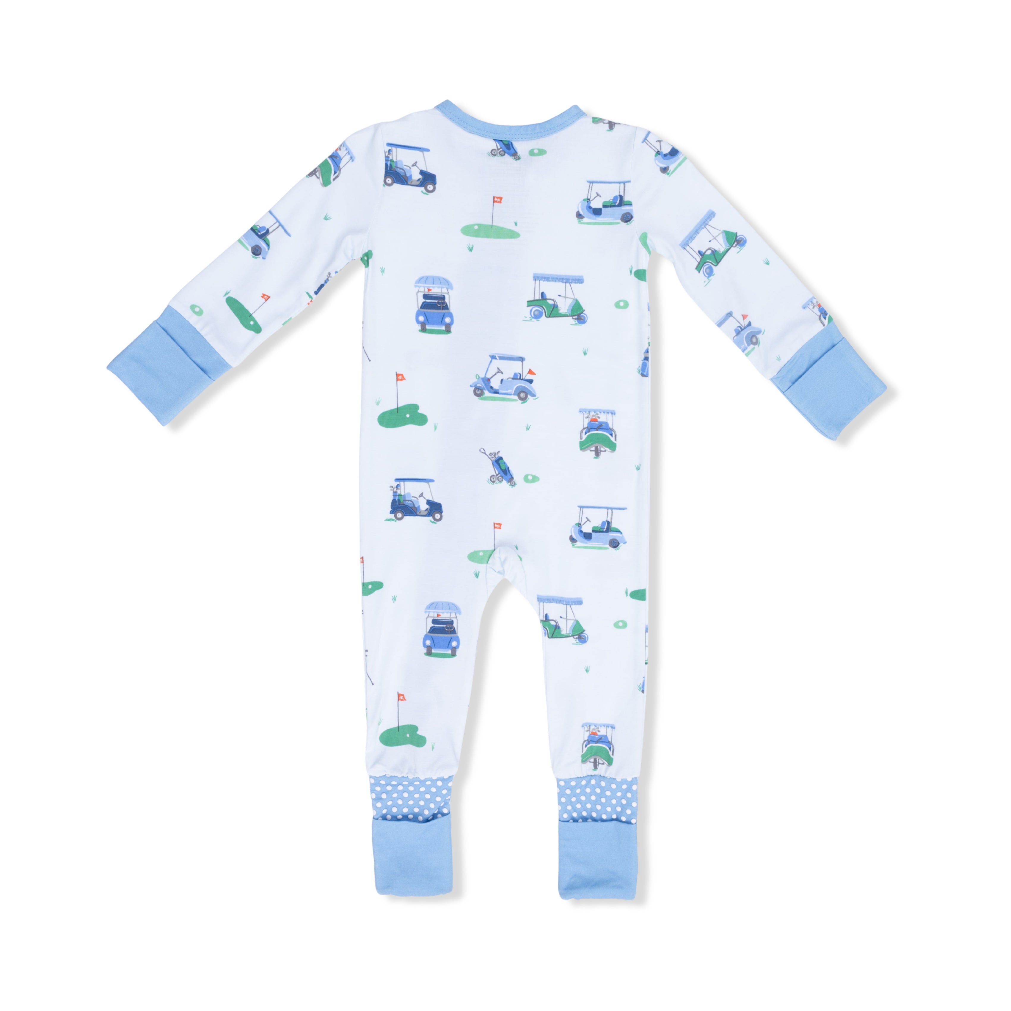 Vintage Golf Carts Blue Convertible Romper