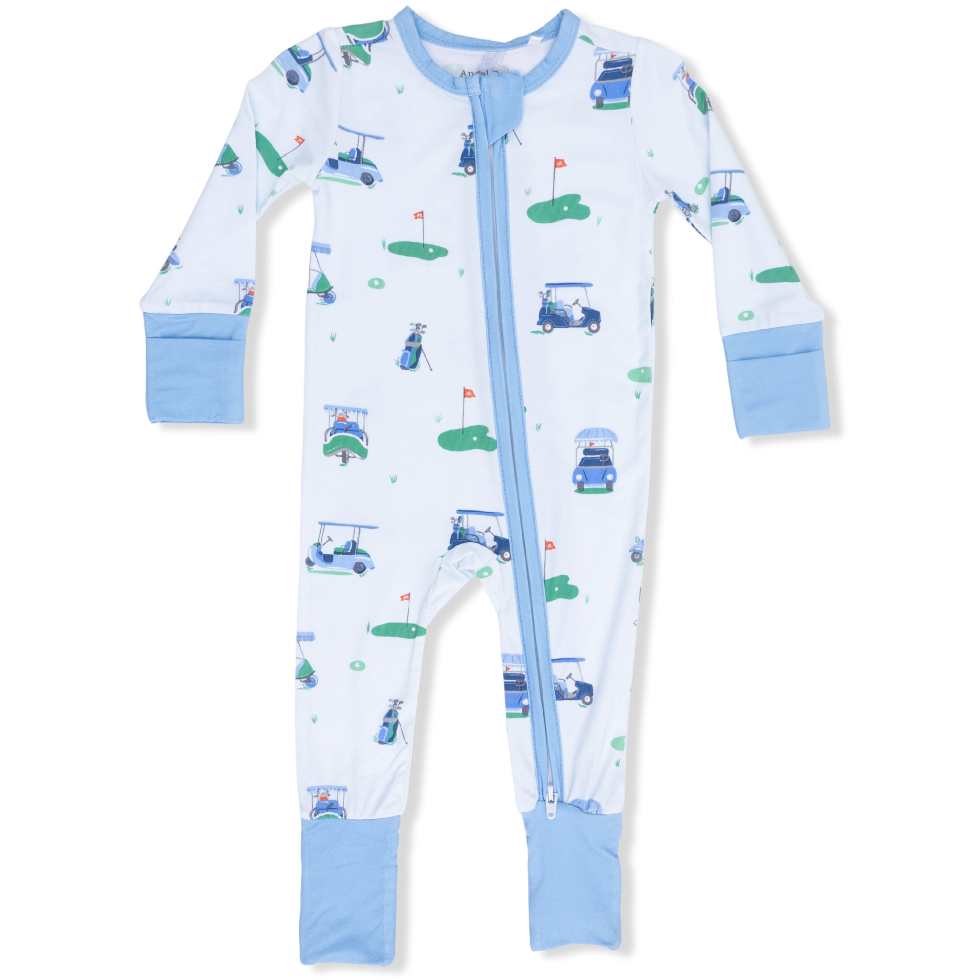 Vintage Golf Carts Blue Convertible Romper
