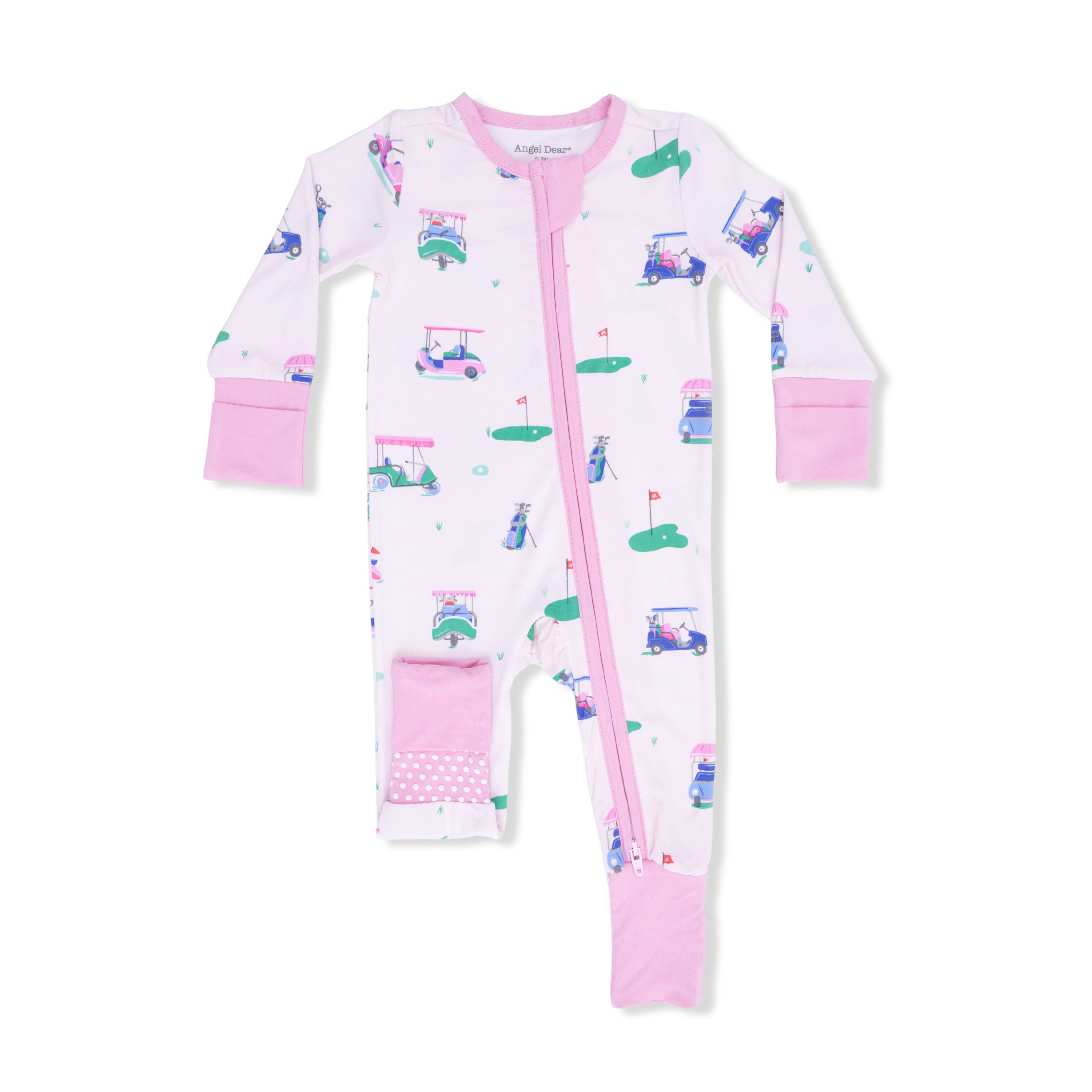 Vintage Golf Carts Pink Convertible Romper