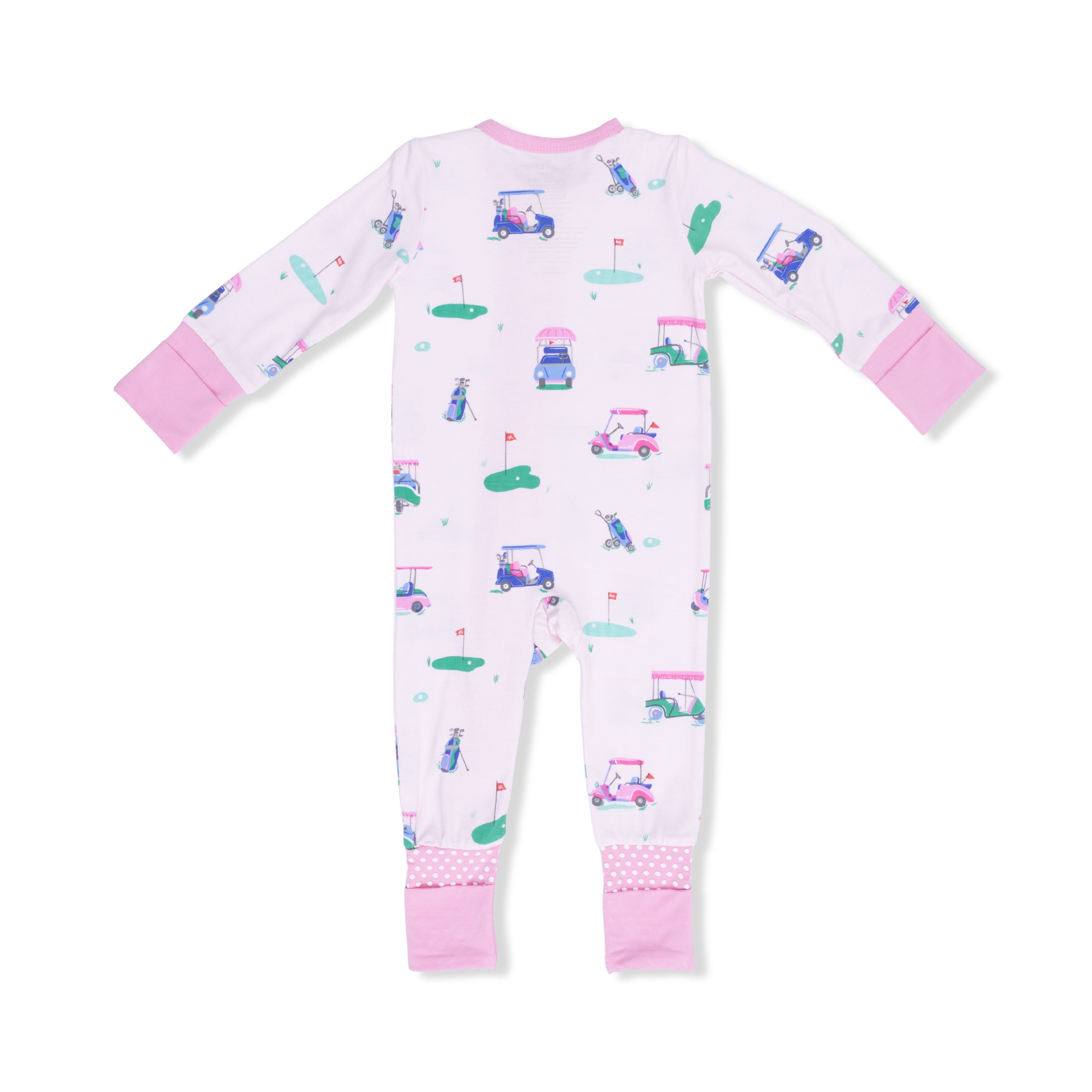 Vintage Golf Carts Pink Convertible Romper