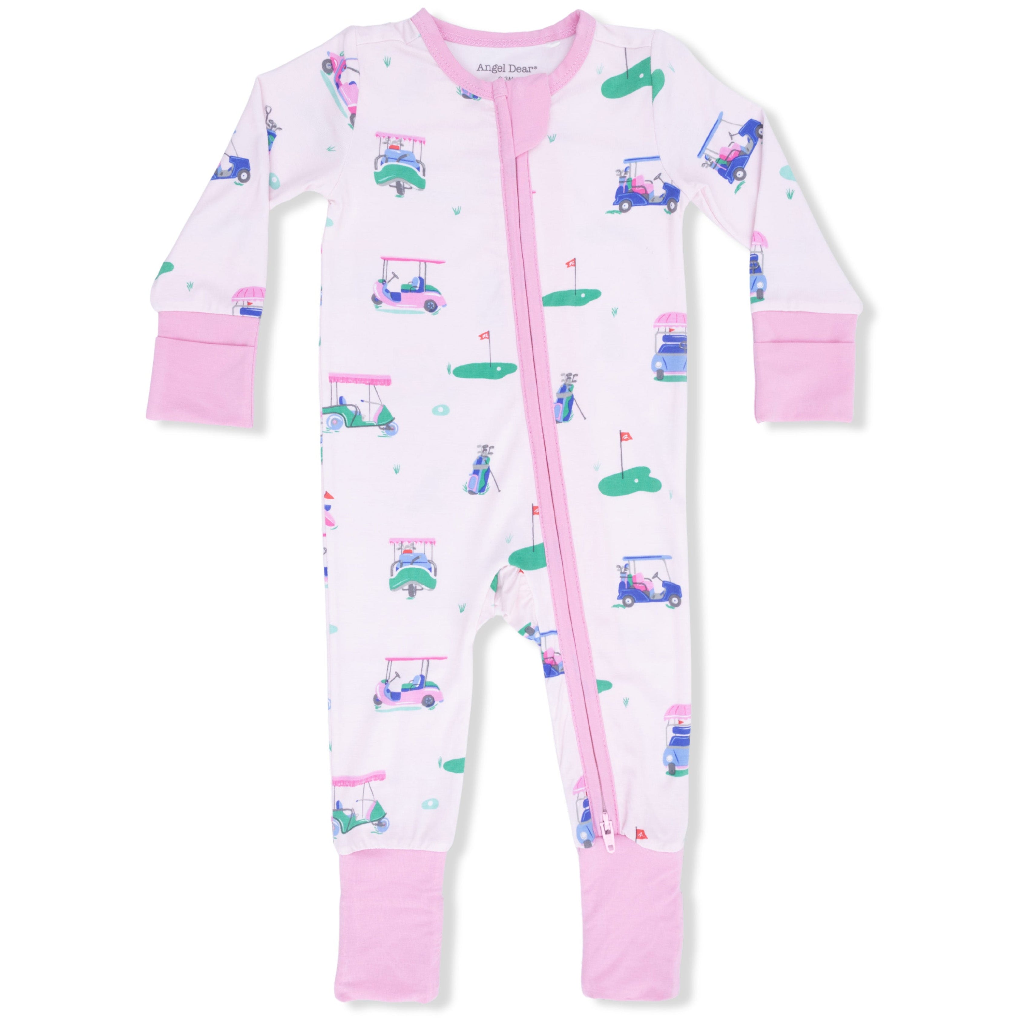 Vintage Golf Carts Pink Convertible Romper