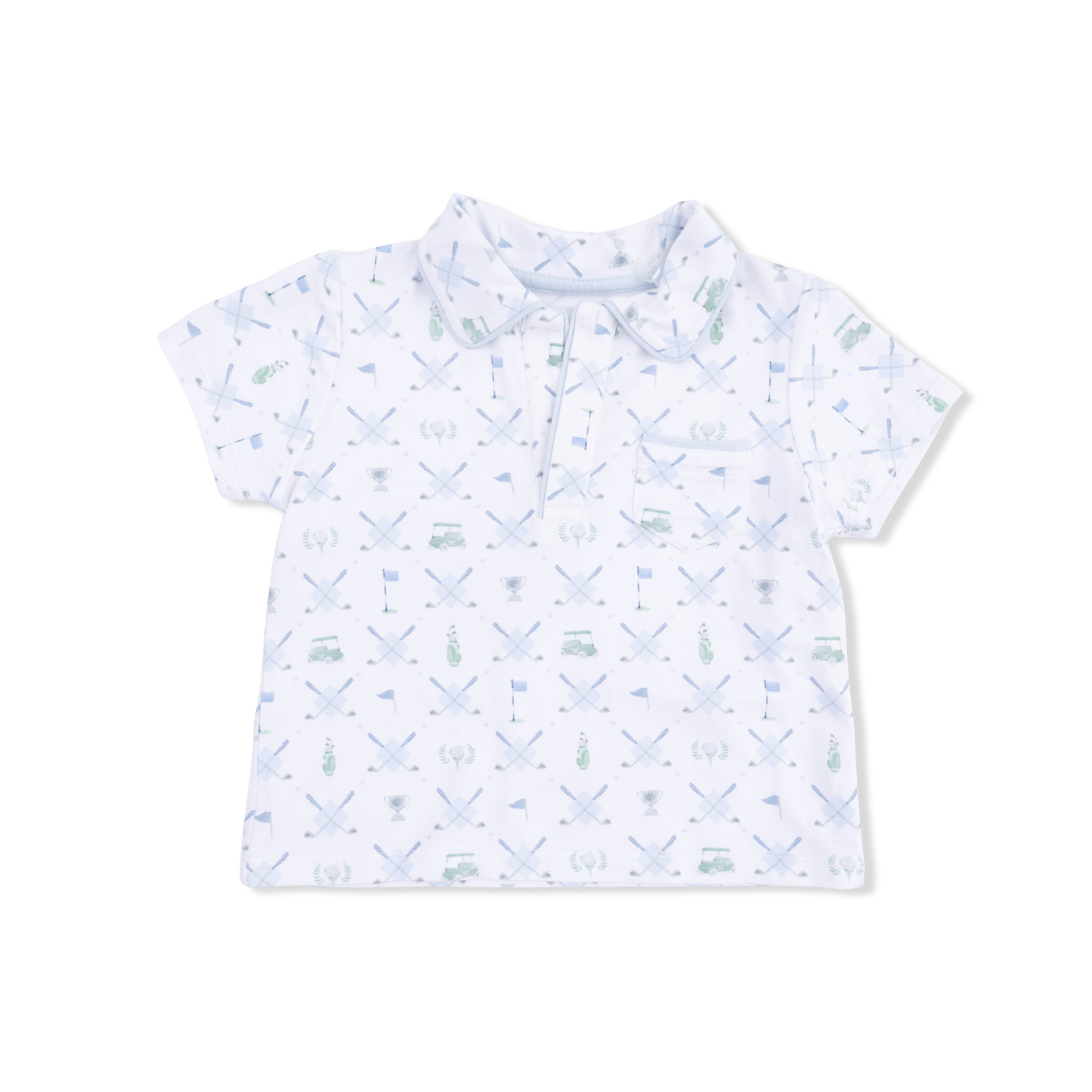 Golf Trellis Blue Polo Short Set
