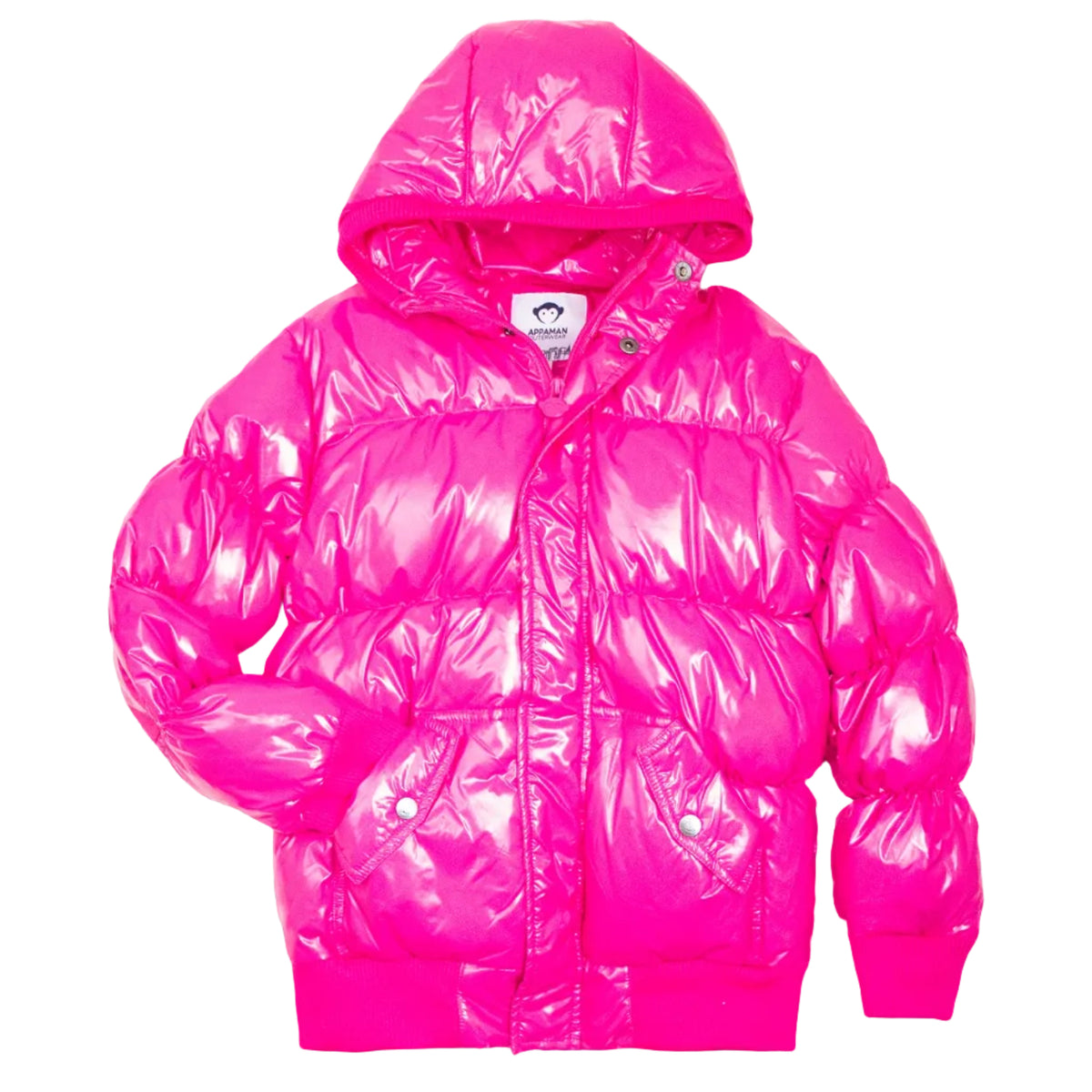 Hot Pink Glitter Puffy Coat