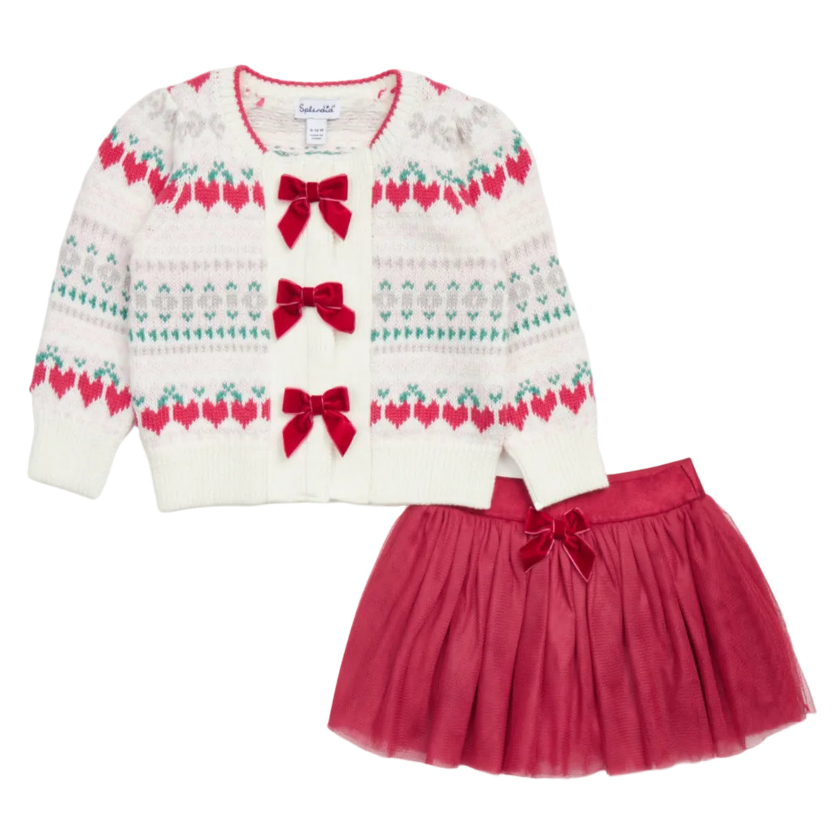 Cherry Chic Cardi Skirt Set