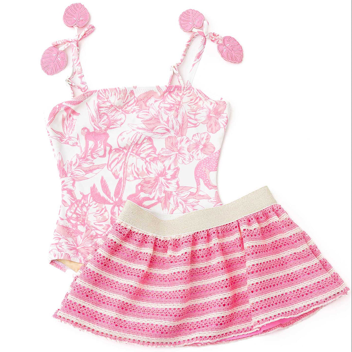 Shade Critters Paradise 1pc Swimsuit & Skirt Set in Pink | MEEMS