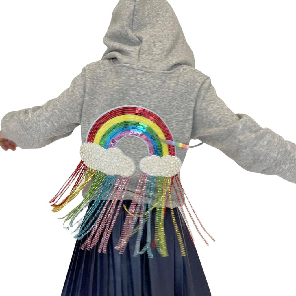 girls rainbow hoodie sweatshirt