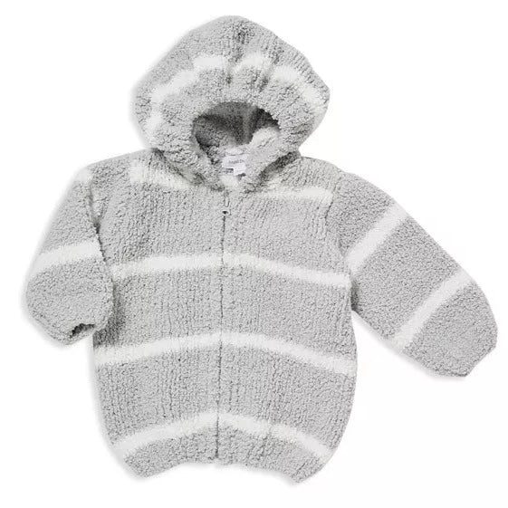 Grey Striped Chenille Hoodie