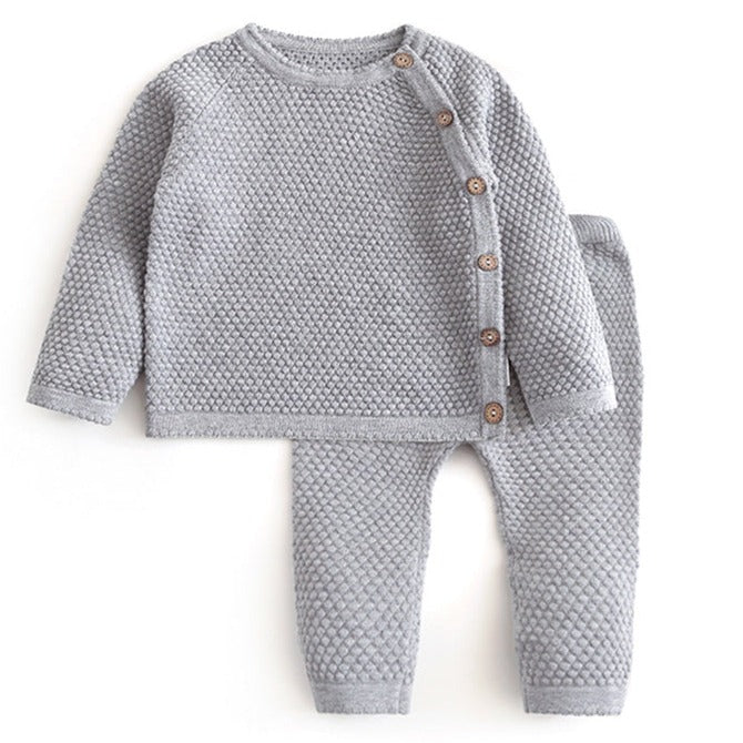 Grey Cotton 2pc Set - Meems