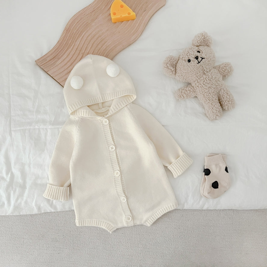 White Knitted Bear Suit - Meems
