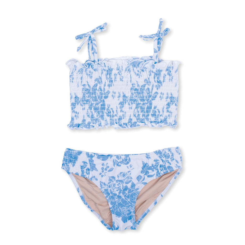 girls blue floral bikini